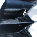 Salvatore Ferragamo Gancini Hand Bag Leather 2way Navy Gold Auth 98122-18