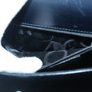 Salvatore Ferragamo Gancini Hand Bag Leather 2way Navy Gold Auth 98122-20