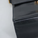 Salvatore Ferragamo Gancini Hand Bag Leather 2way Navy Gold Auth 98125-15