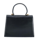 Salvatore Ferragamo Gancini Hand Bag Leather 2way Navy Gold Auth 98125-2