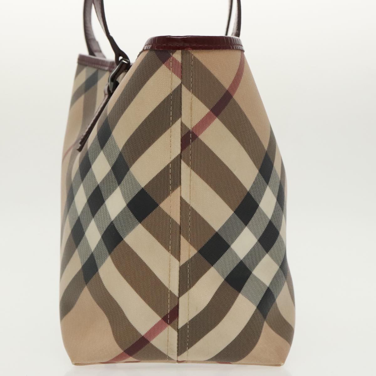 BURBERRY Nova Check Tote Bag PVC Beige Auth 98128