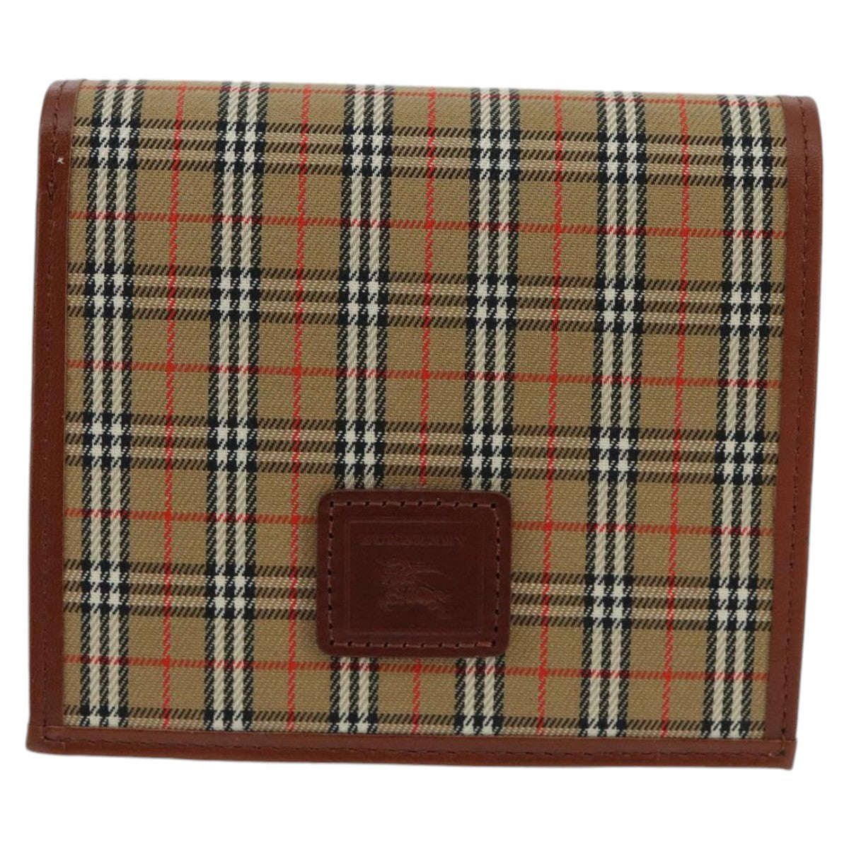 BURBERRY Nova Check Wallet Canvas Beige Auth 98142