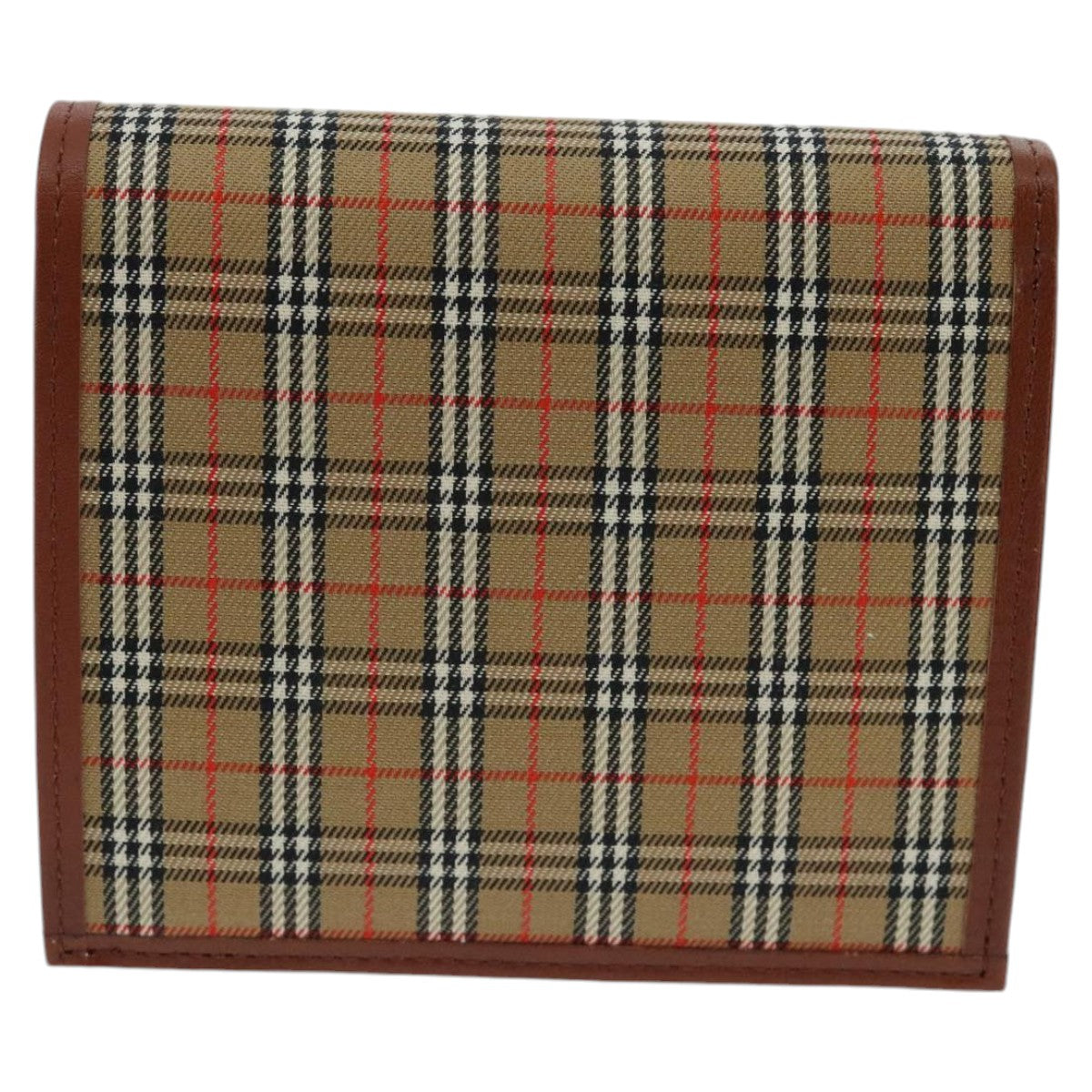 BURBERRY Nova Check Wallet Canvas Beige Auth 98142 - 0