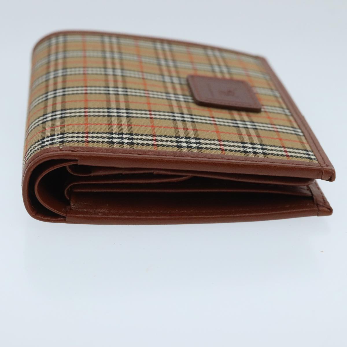 BURBERRY Nova Check Wallet Canvas Beige Auth 98142