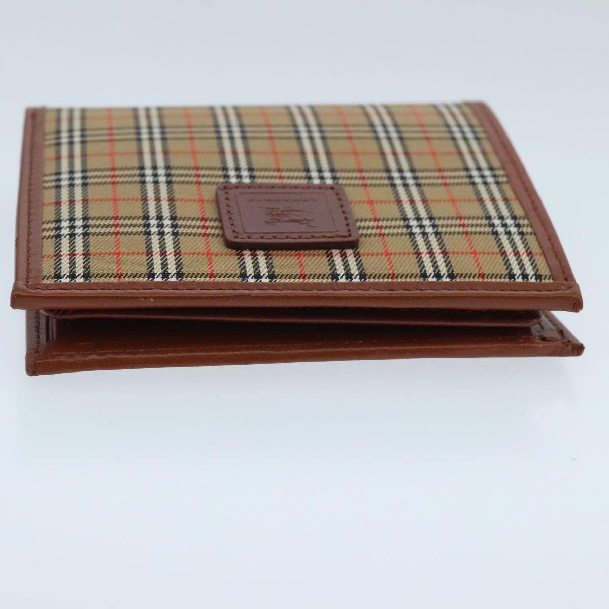 BURBERRY Nova Check Wallet Canvas Beige Auth 98142