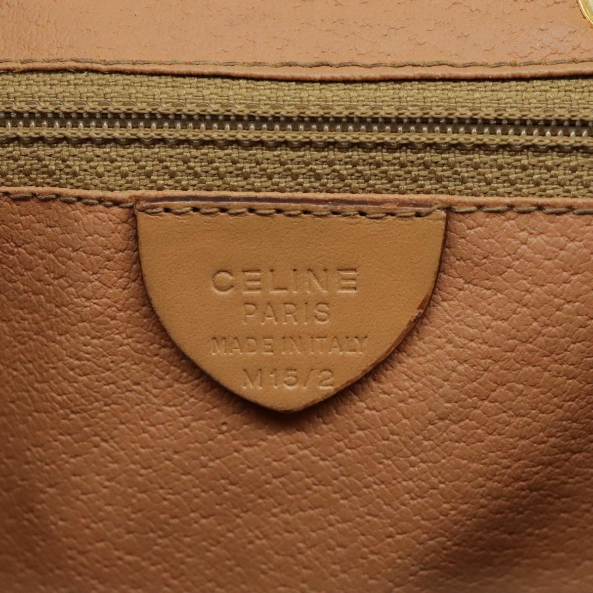 CELINE Macadam Canvas Backpack PVC Leather Brown Gold Auth 98144