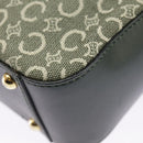 CELINE C Macadam Canvas Hand Bag Gray Gold Auth 98146-16
