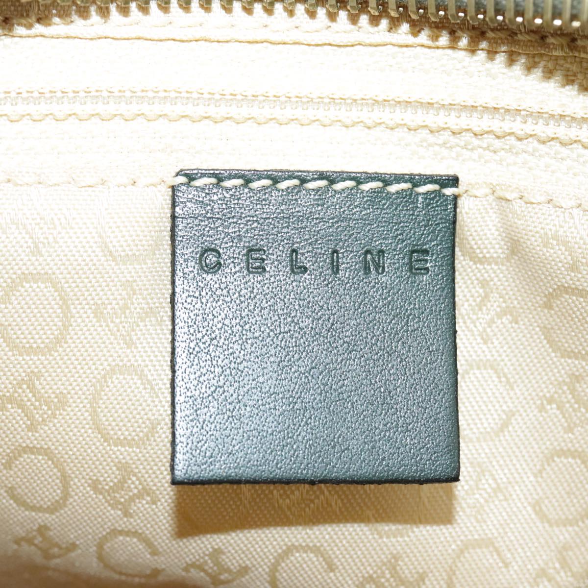 CELINE C Macadam Canvas Hand Bag Gray Gold Auth 98146