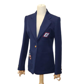 LOUIS VUITTON Blazer With Patch Jacket Polyester 38 Navy 1A63TC LV Auth 98177SM - 0