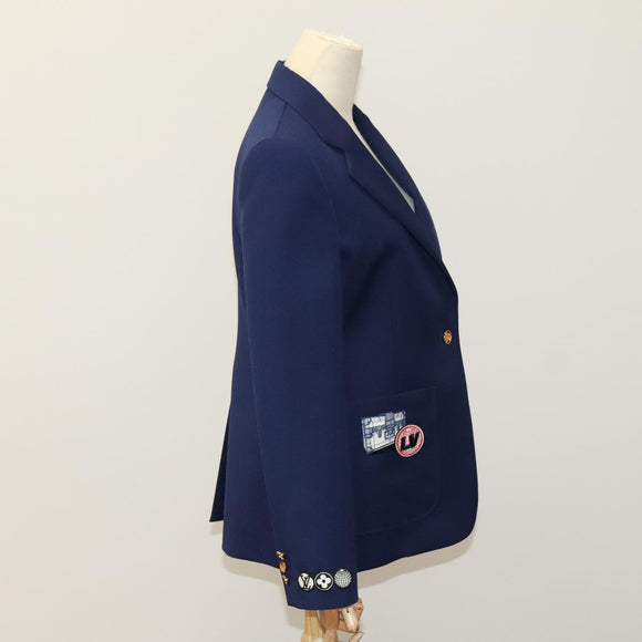 LOUIS VUITTON Blazer With Patch Jacket Polyester 38 Navy 1A63TC LV Auth 98177SM