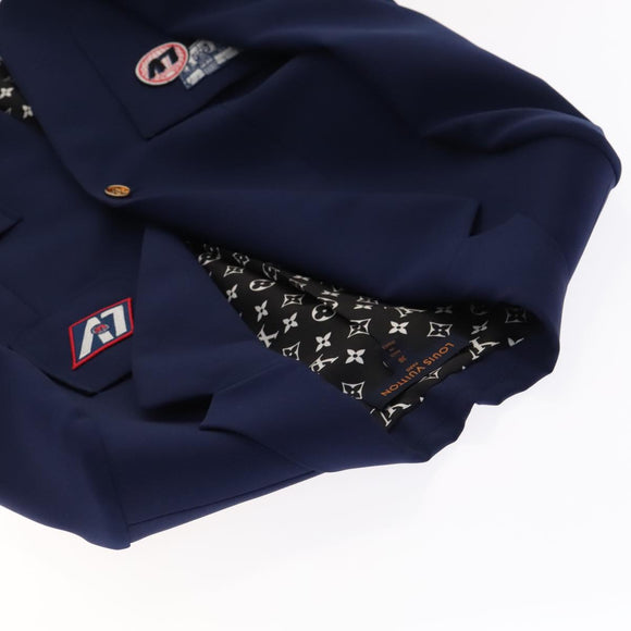 LOUIS VUITTON Blazer With Patch Jacket Polyester 38 Navy 1A63TC LV Auth 98177SM