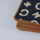 CELINE C Macadam Canvas Shoulder Bag Blue Gold Auth 98223-16