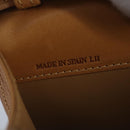 CELINE C Macadam Canvas Shoulder Bag Blue Gold Auth 98223-12