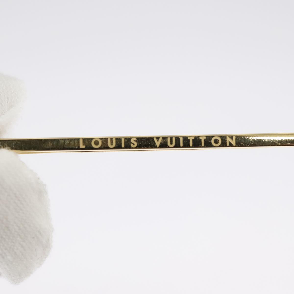 LOUIS VUITTON Hairpin metal 3Set Gold LV Auth 98225