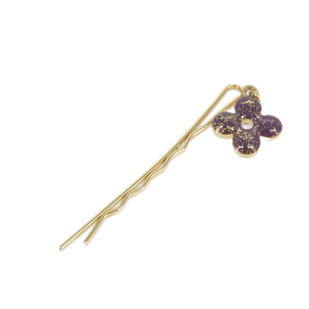 LOUIS VUITTON Hairpin metal 3Set Gold LV Auth 98225 - 0