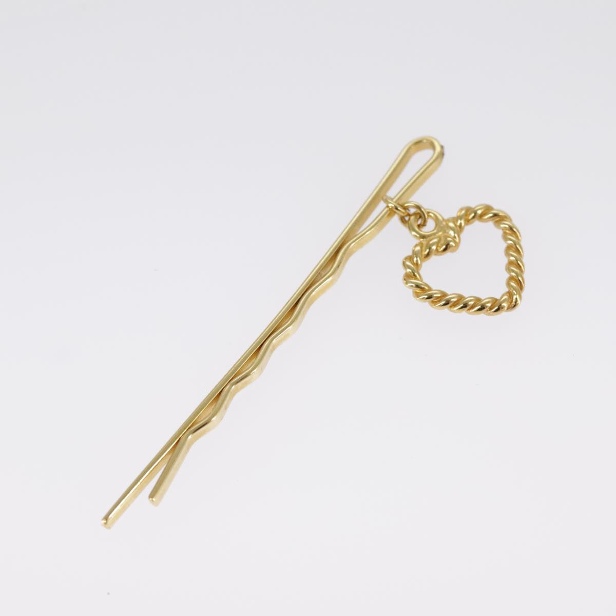 LOUIS VUITTON Hairpin metal 3Set Gold LV Auth 98225