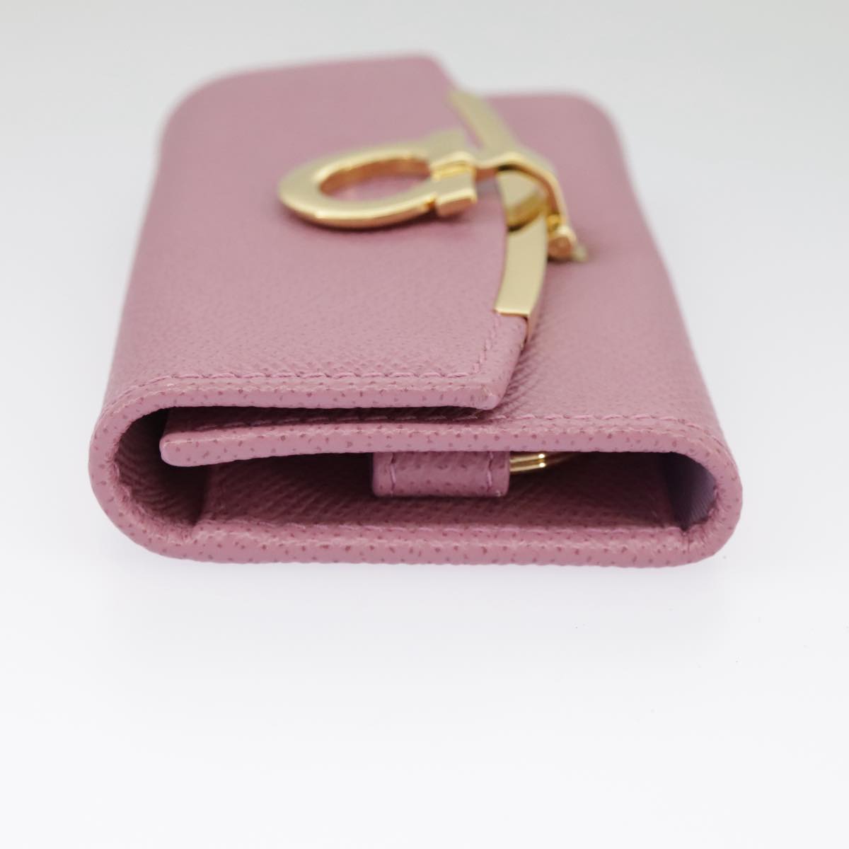 Salvatore Ferragamo Gancini Key Case Leather Pink Auth 98228