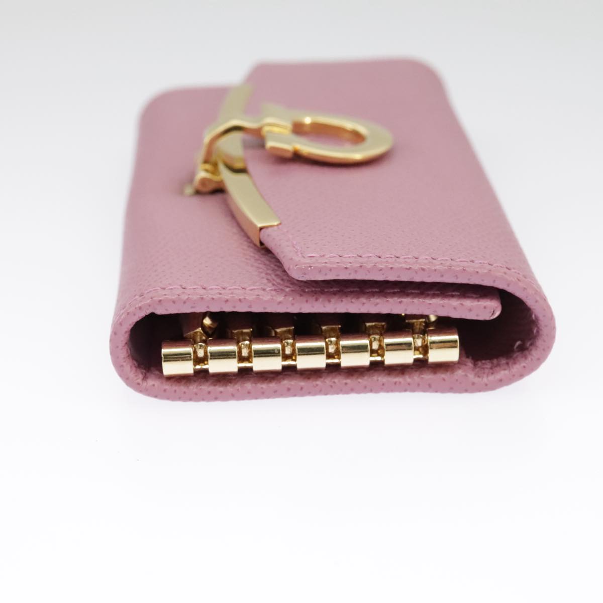 Salvatore Ferragamo Gancini Key Case Leather Pink Auth 98228