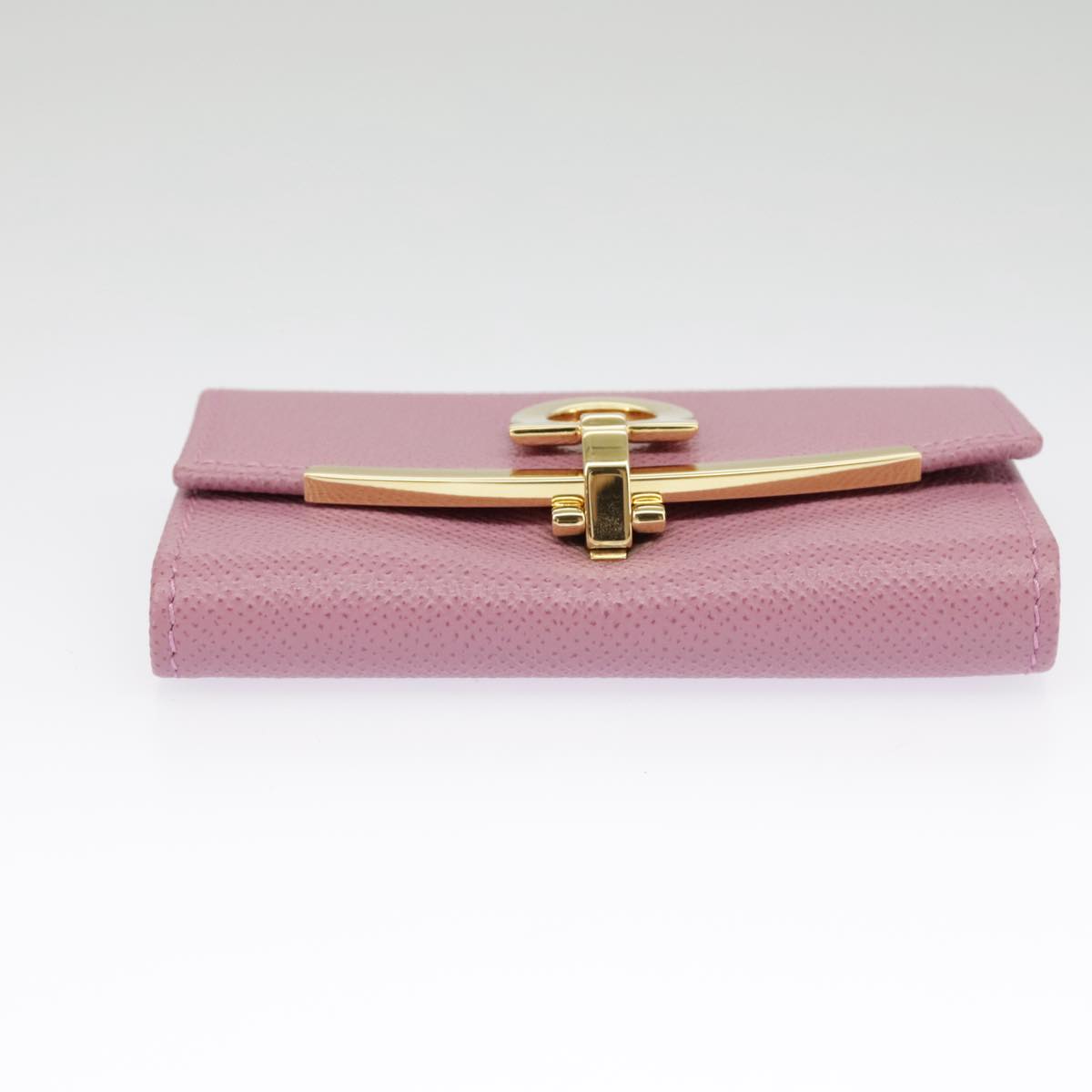 Salvatore Ferragamo Gancini Key Case Leather Pink Auth 98228