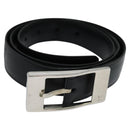LOUIS VUITTON Belt Leather 29.9""-34.3"" Black Silver M9831 LV Auth 98233-1