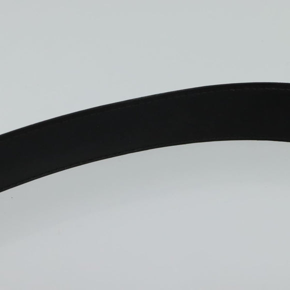 LOUIS VUITTON Belt Leather 29.9""-34.3"" Black Silver M9831 LV Auth 98233