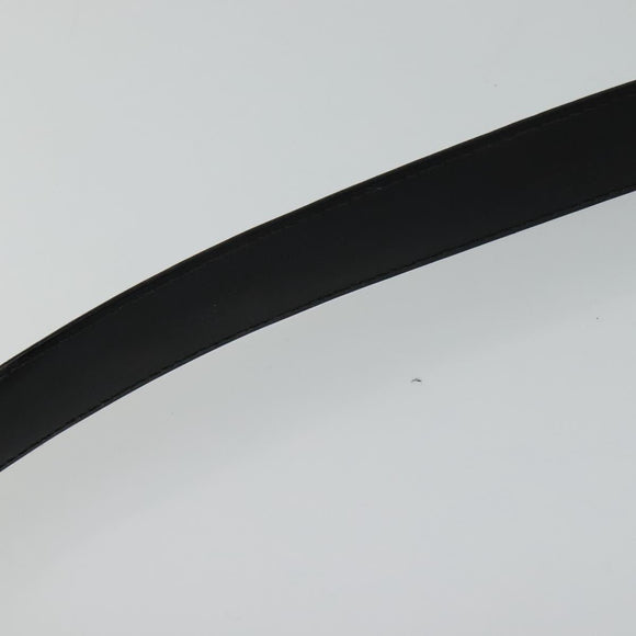 LOUIS VUITTON Belt Leather 29.9""-34.3"" Black Silver M9831 LV Auth 98233