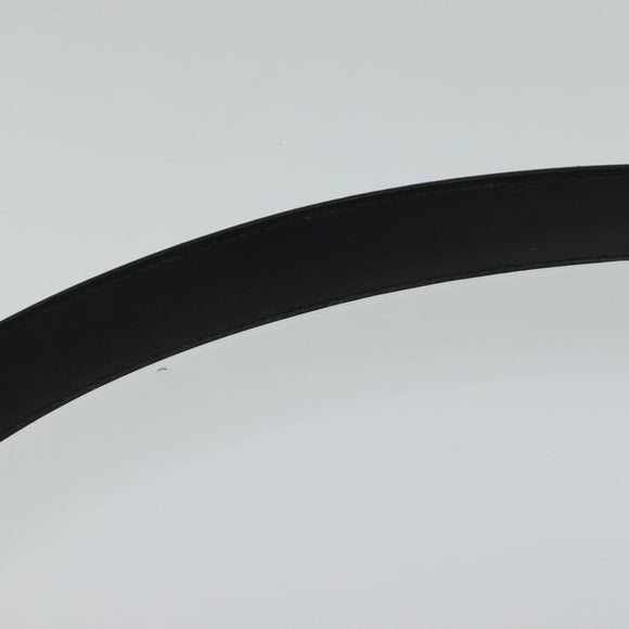 LOUIS VUITTON Belt Leather 29.9""-34.3"" Black Silver M9831 LV Auth 98233