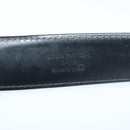 LOUIS VUITTON Belt Leather 29.9""-34.3"" Black Silver M9831 LV Auth 98233-10