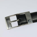 LOUIS VUITTON Belt Leather 29.9""-34.3"" Black Silver M9831 LV Auth 98233-2
