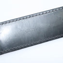 LOUIS VUITTON Belt Leather 29.9""-34.3"" Black Silver M9831 LV Auth 98233-12