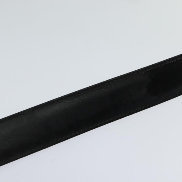 LOUIS VUITTON Belt Leather 29.9""-34.3"" Black Silver M9831 LV Auth 98233