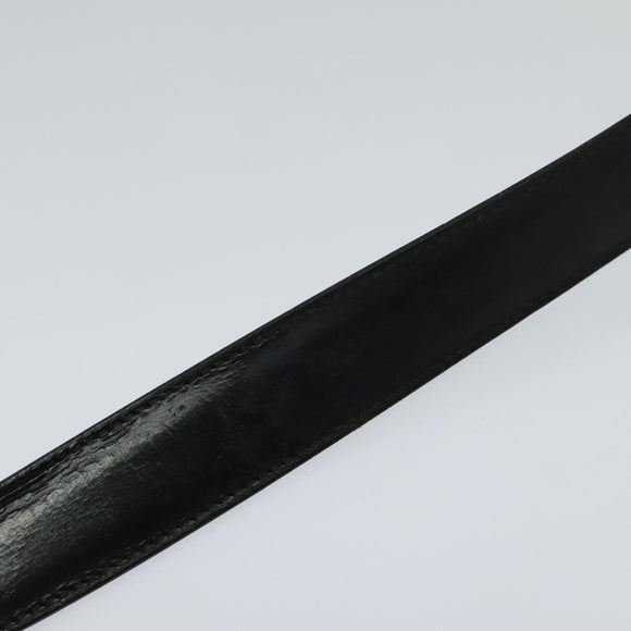 LOUIS VUITTON Belt Leather 29.9""-34.3"" Black Silver M9831 LV Auth 98233