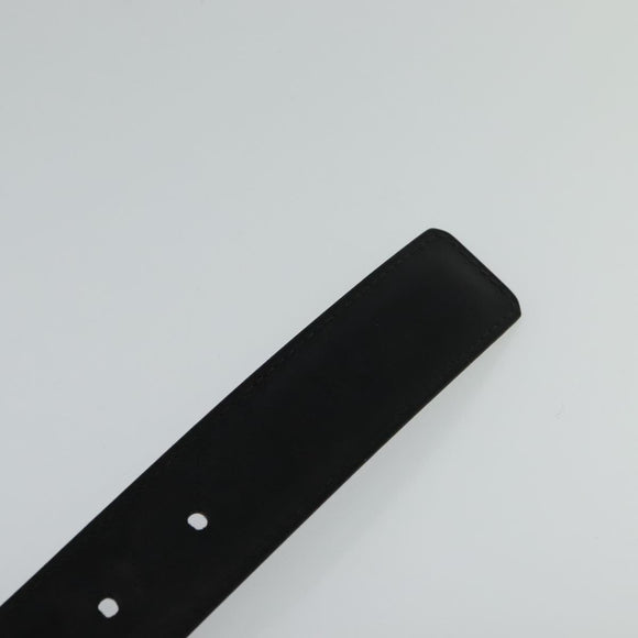 LOUIS VUITTON Belt Leather 29.9""-34.3"" Black Silver M9831 LV Auth 98233