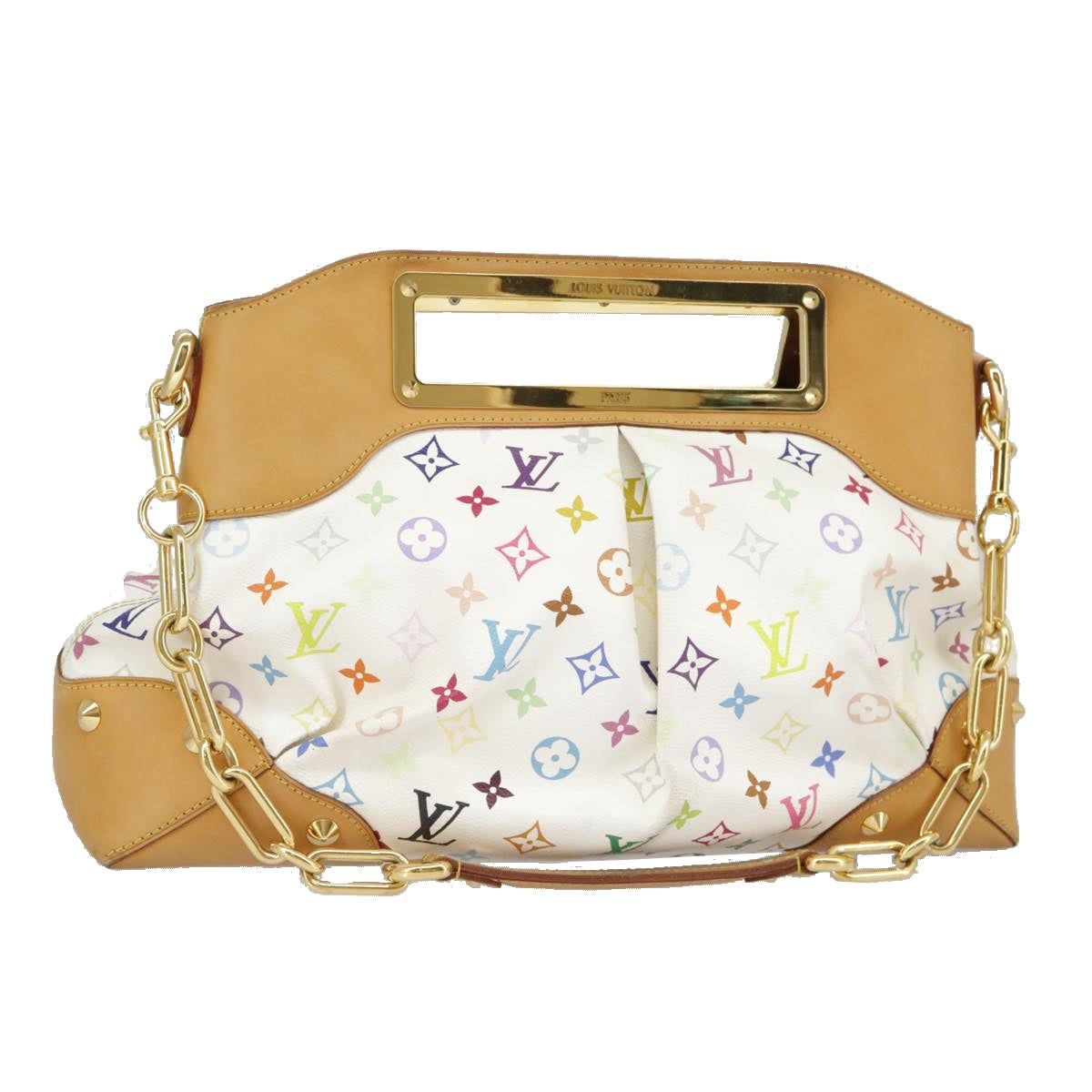 LOUIS VUITTON Monogram Multicolor Judy GM Shoulder Bag White M40253 Auth 98245A