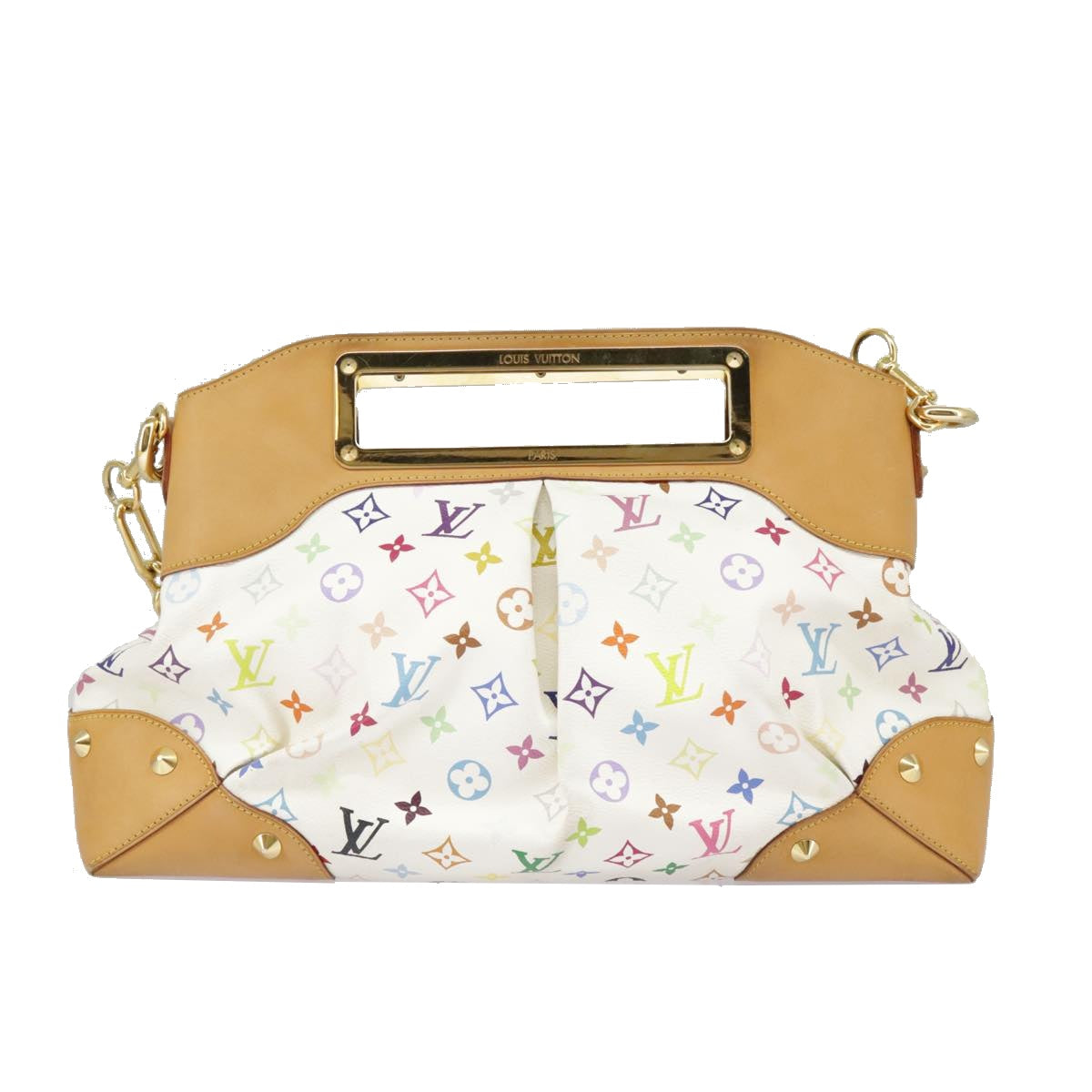 LOUIS VUITTON Monogram Multicolor Judy GM Shoulder Bag White M40253 Auth 98245A