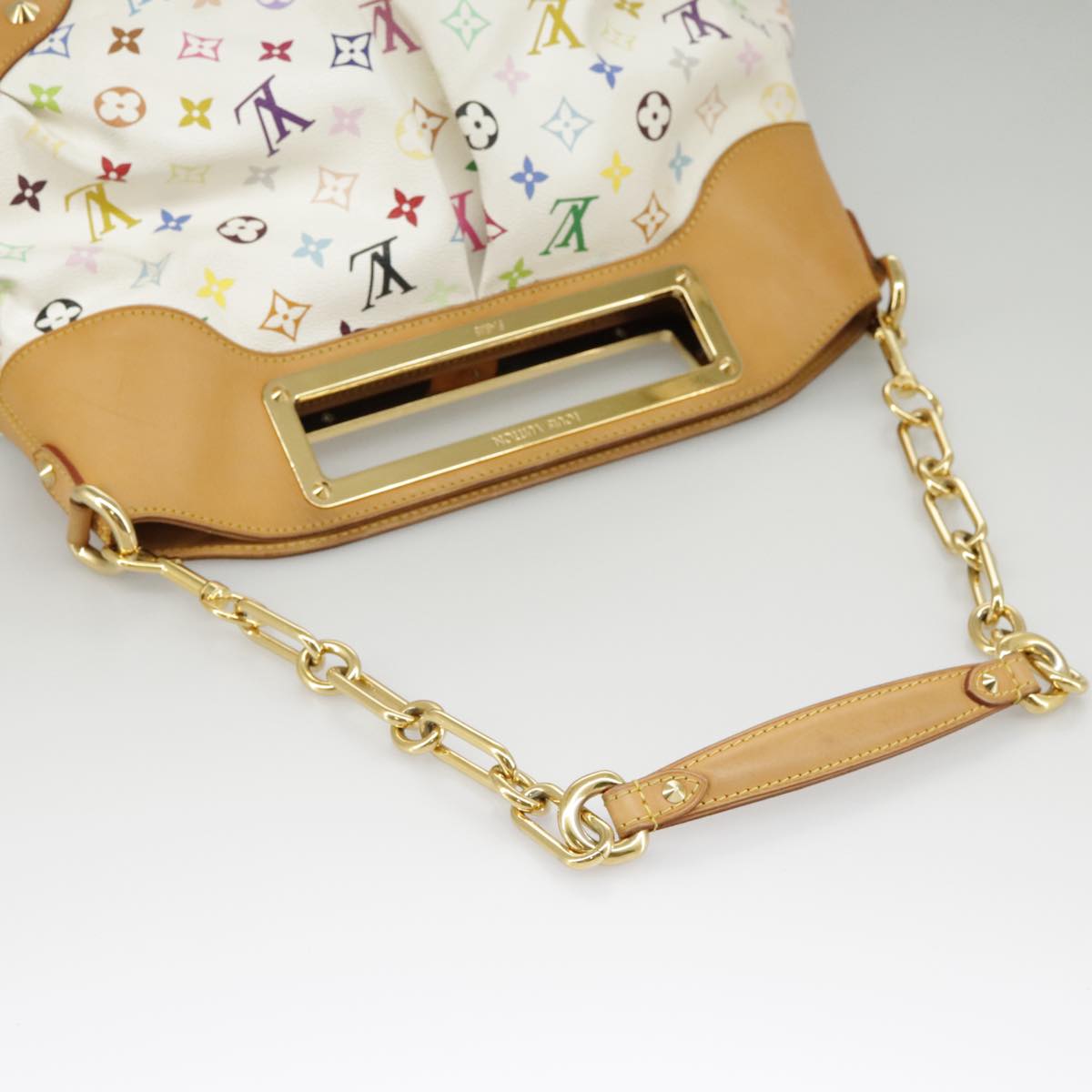 LOUIS VUITTON Monogram Multicolor Judy GM Shoulder Bag White M40253 Auth 98245A