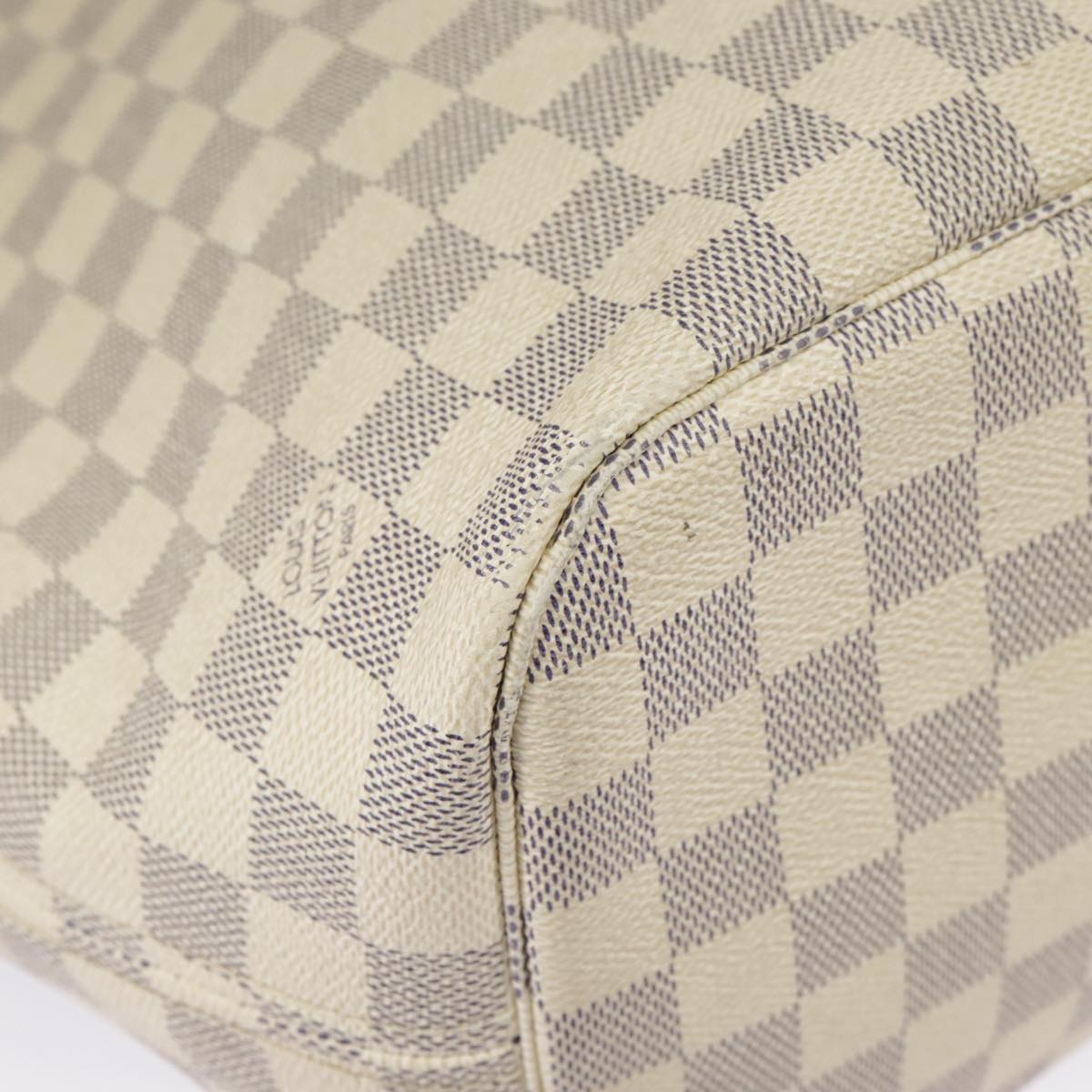 LOUIS VUITTON Damier Azur Neverfull MM Tote Bag N51107 LV Auth 98246