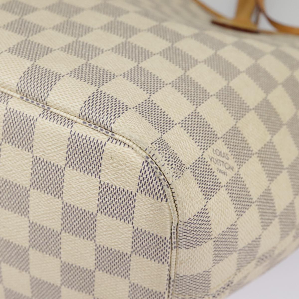 LOUIS VUITTON Damier Azur Neverfull MM Tote Bag N51107 LV Auth 98246