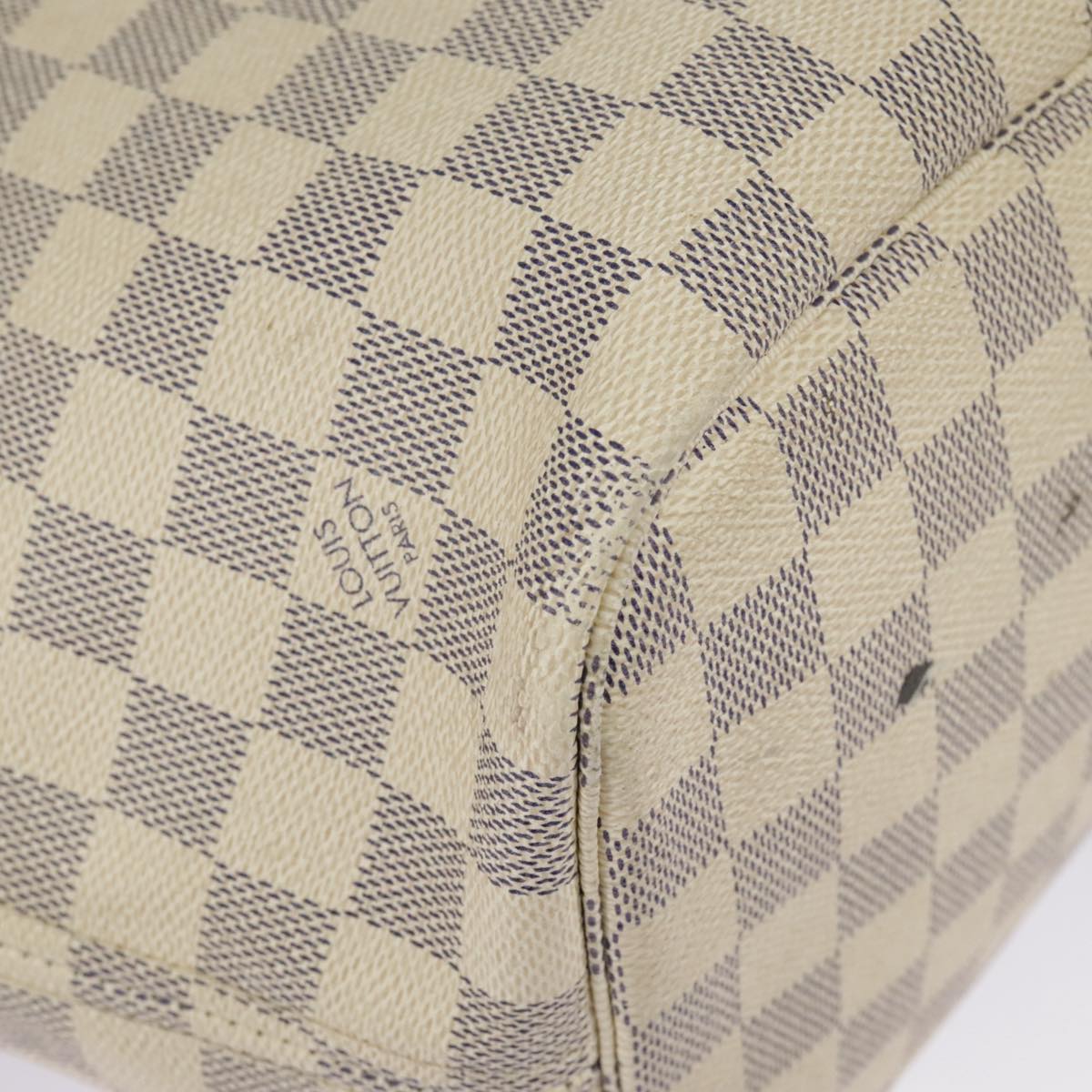 LOUIS VUITTON Damier Azur Neverfull MM Tote Bag N51107 LV Auth 98246