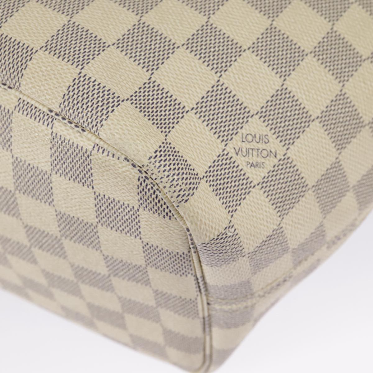 LOUIS VUITTON Damier Azur Neverfull MM Tote Bag N51107 LV Auth 98246