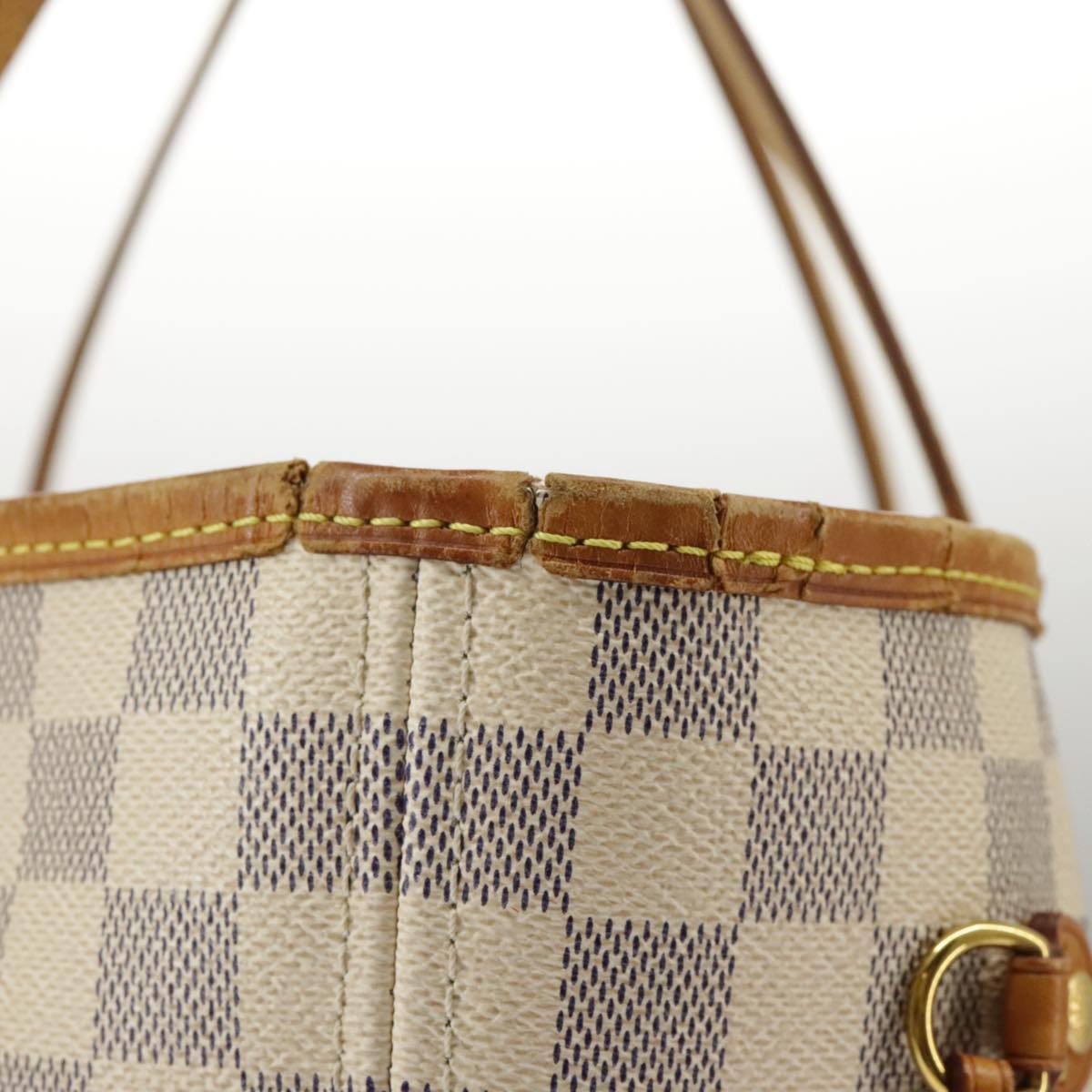 LOUIS VUITTON Damier Azur Neverfull MM Tote Bag N51107 LV Auth 98246