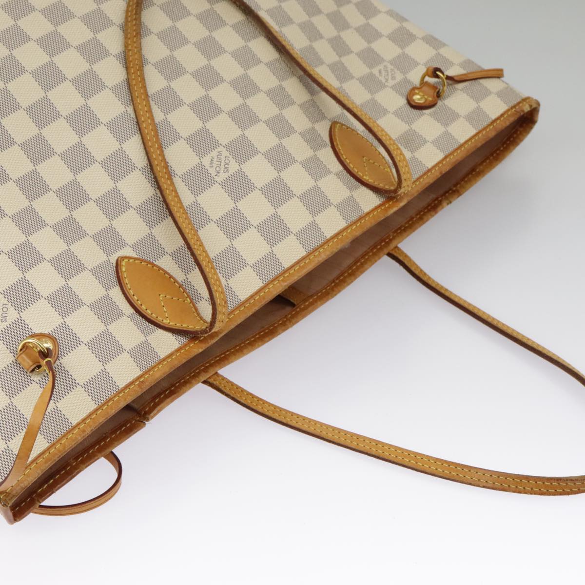 LOUIS VUITTON Damier Azur Neverfull MM Tote Bag N51107 LV Auth 98246