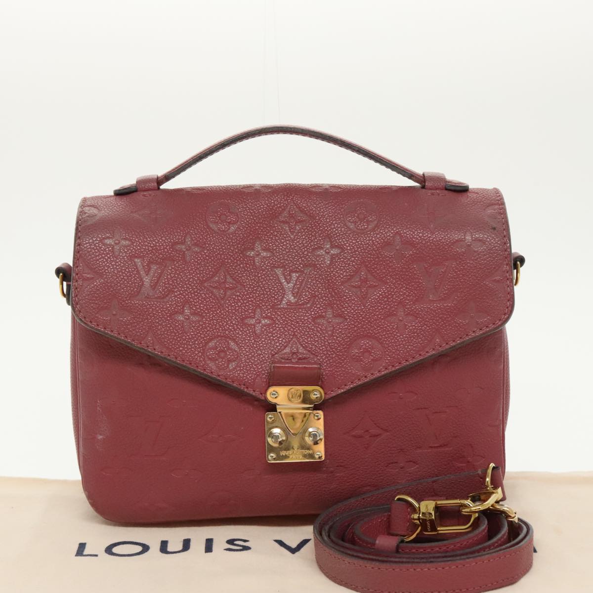 LOUIS VUITTON Monogram Empreinte Pochette Metis MM Bag 2way M43737 LV Auth 98250