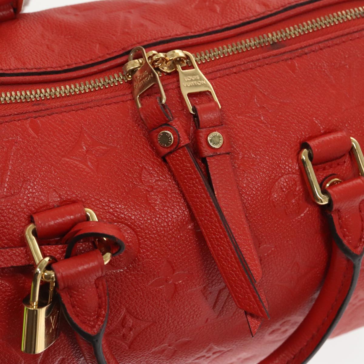 LOUIS VUITTON Empreinte Speedy Bandouliere 25 Bag 2way Scarlet M44145 Auth 98256