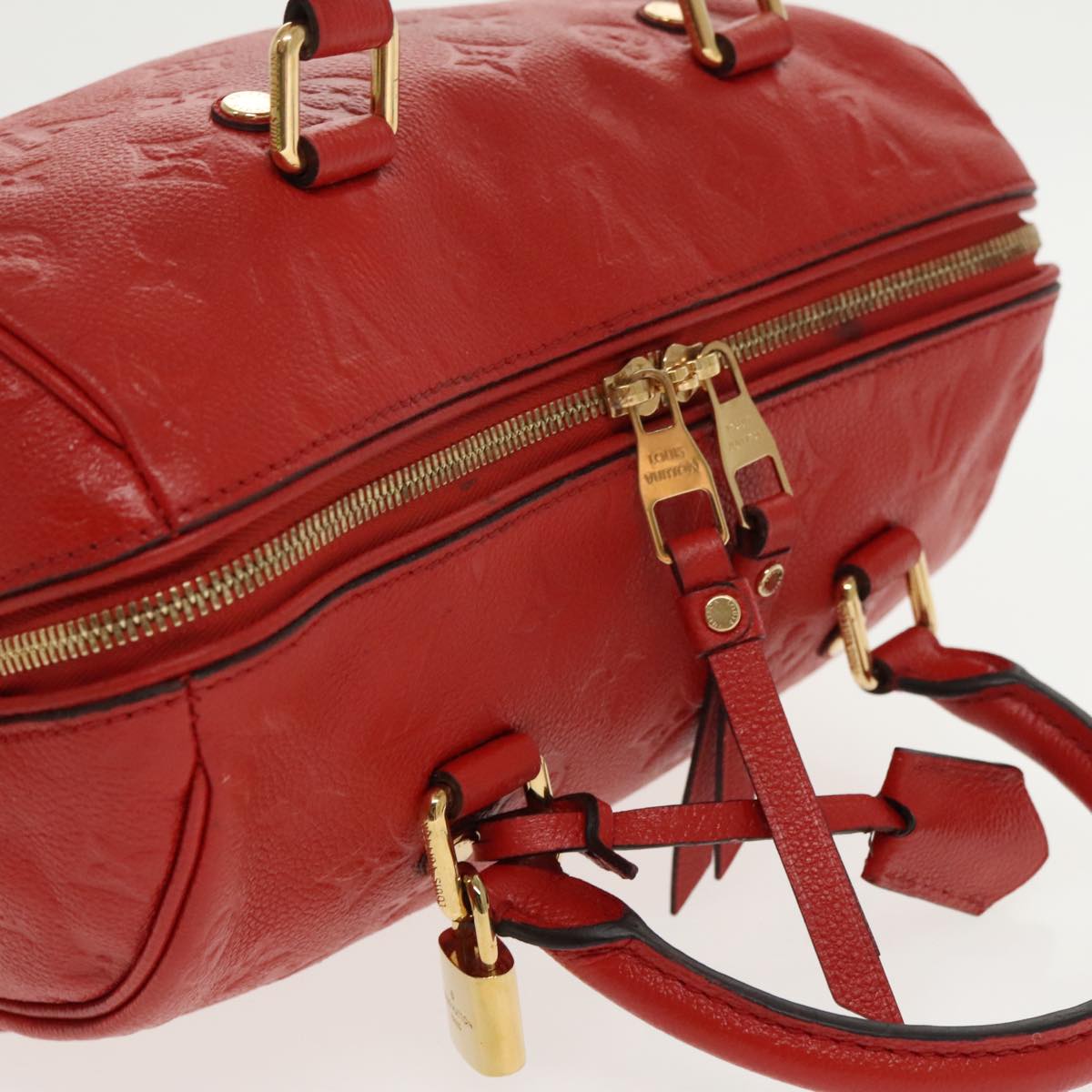 LOUIS VUITTON Empreinte Speedy Bandouliere 25 Bag 2way Scarlet M44145 Auth 98256