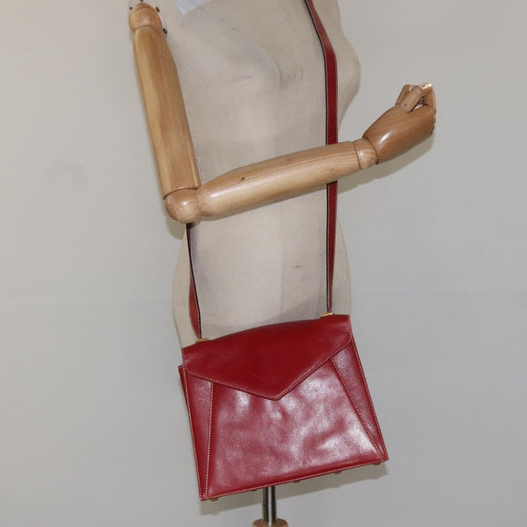 Salvatore Ferragamo Shoulder Bag Leather Red Auth 98267