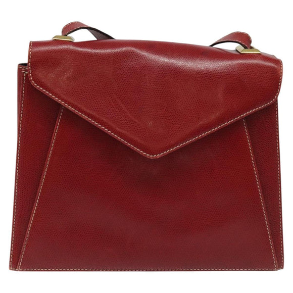 Salvatore Ferragamo Shoulder Bag Leather Red Auth 98267