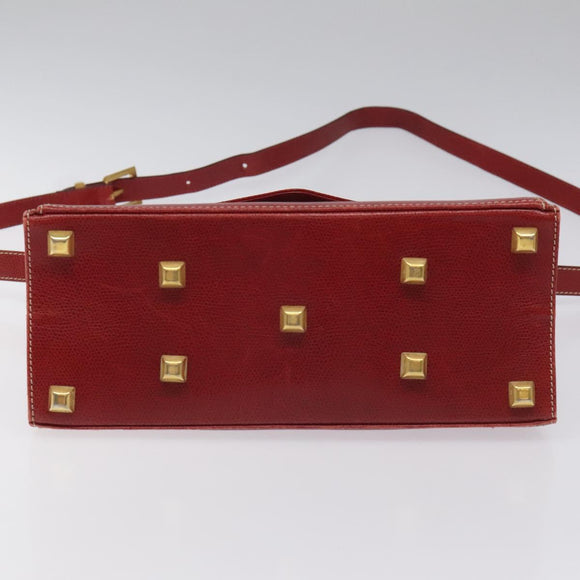 Salvatore Ferragamo Shoulder Bag Leather Red Auth 98267