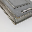 Miu Miu Matelasse Chain Shoulder Bag Leather Silver Auth 98282-16