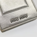 Miu Miu Matelasse Chain Shoulder Bag Leather Silver Auth 98282-8
